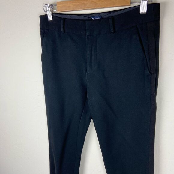 Madewell Straight Leg Pleated Stretch Pant - Black - Picture 2 of 7